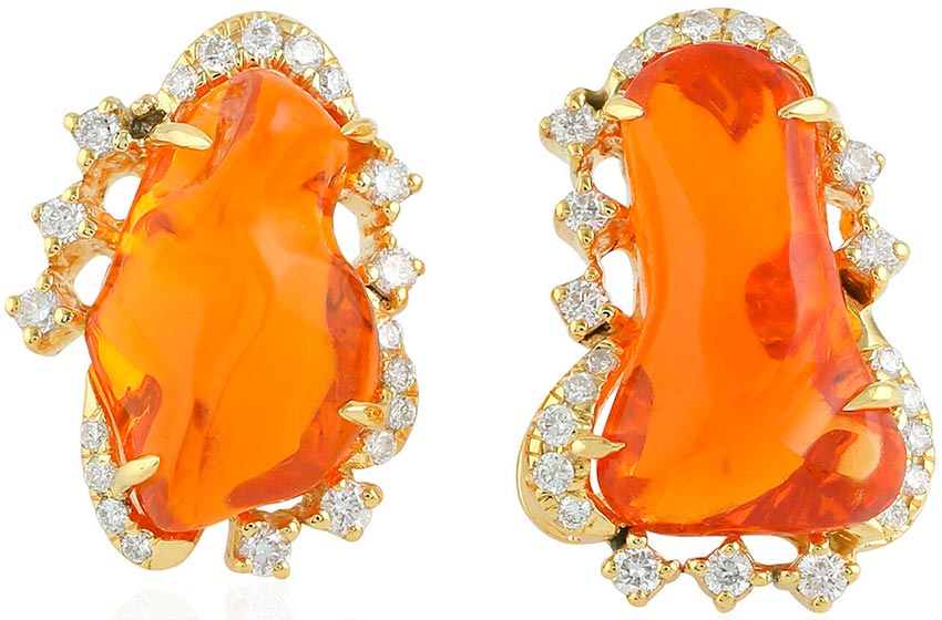 Fire Opal Earrings