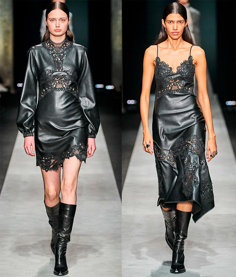 Fashionable leather dresses