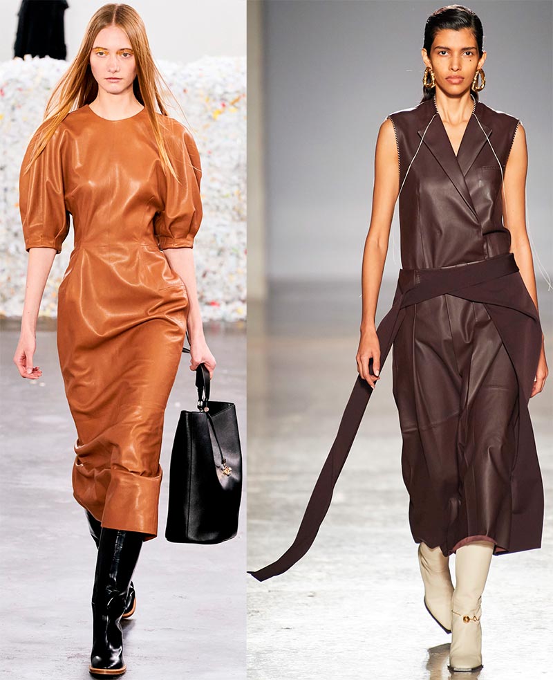 Fashionable leather dresses