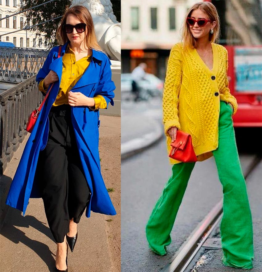 How to beautifully combine shades in clothes