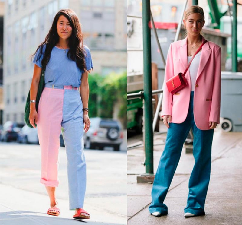 Blue and pink in clothes