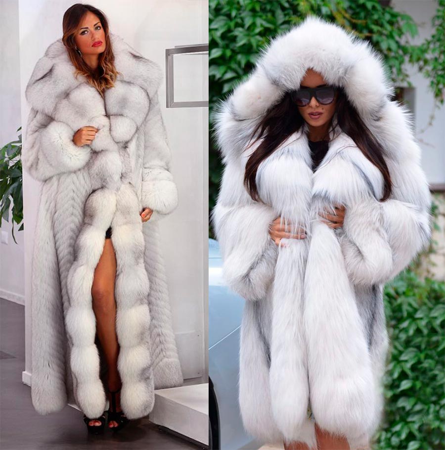 Arctic fox fur coat