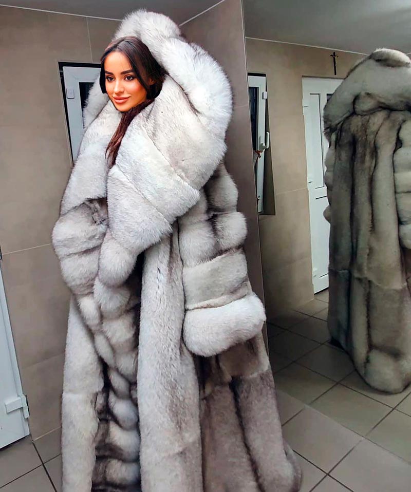 Arctic fox fur coat