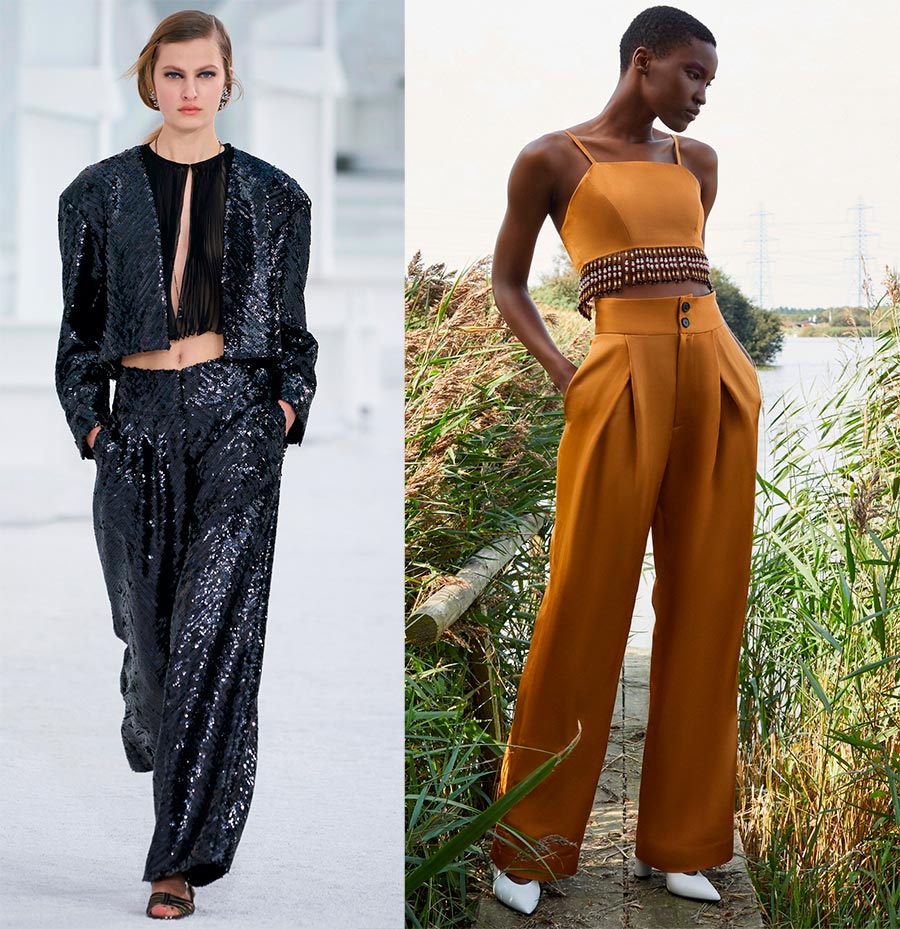 What to wear with wide leg pants