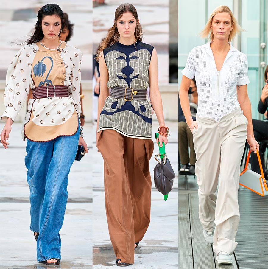 Accessories with wide trousers