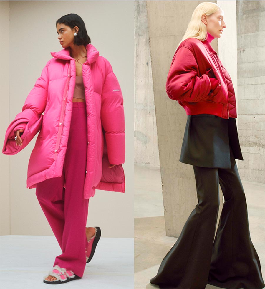 Pink down jackets